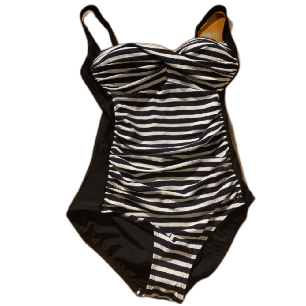 Emerald Bay Women's Gathered Front One Piece Swimsuit - Size 12